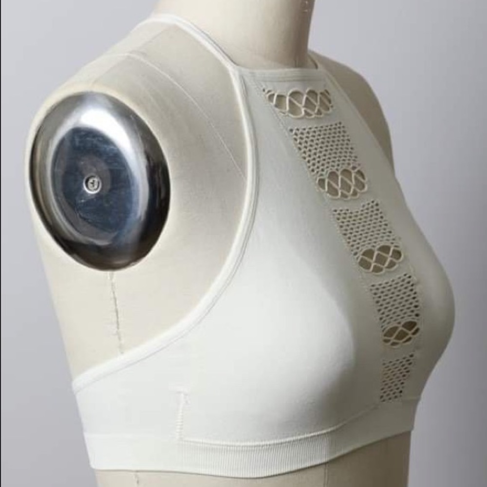High neck cut out Ivory Bralette - Picture 2 of 4